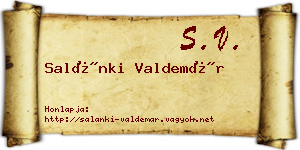 Salánki Valdemár névjegykártya